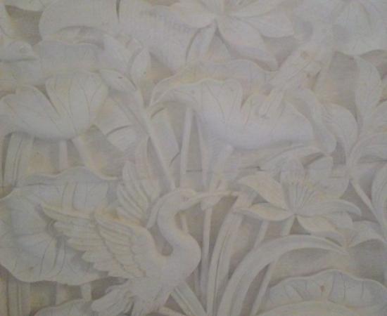 Harga relief dinding rumah motif lotus.