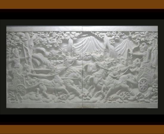 Relief Dinding Rumah Mewah Motif Mahabarata