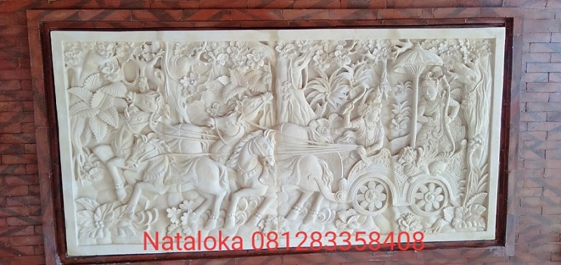Relief Dinding Batu Alam Motif Ramayana