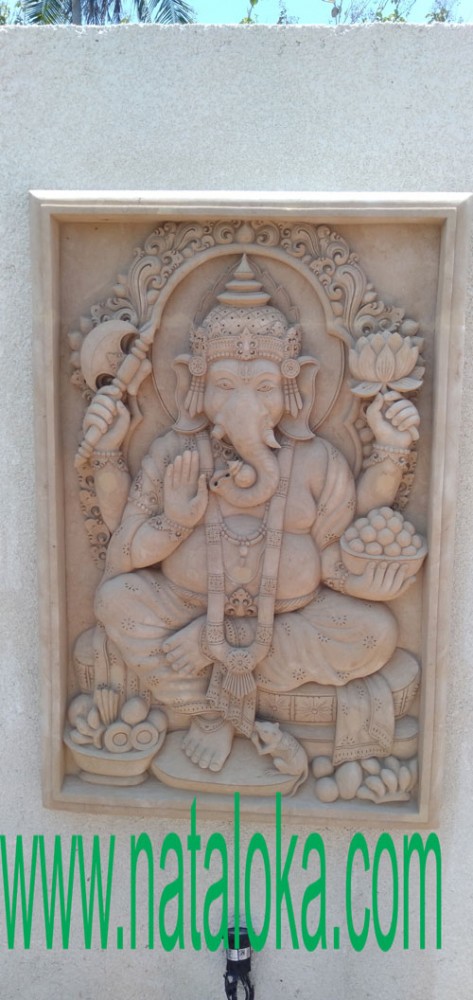 Relief Dinding Teras Motif Patung Dewa Ganesha