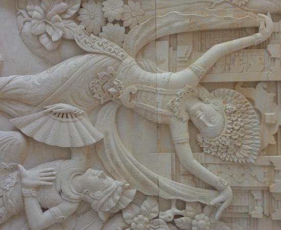 Relief Dinding Batu Alam motif Penari