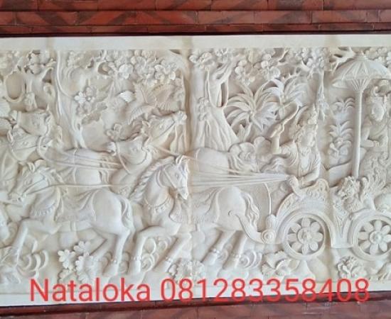 Relief Dinding Batu Alam Motif Ramayana