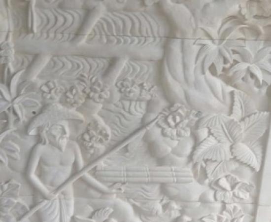 Relief Ukiran Batu Alam Motif Tradisi