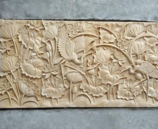Relief Dinding Motif Lotus Minimalis