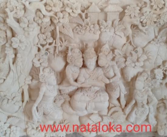 Relief Dinding Batu Alam Motif Arjuna